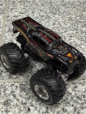 Hot Wheels Black Dragon Monster Truck Toy - Black & Red